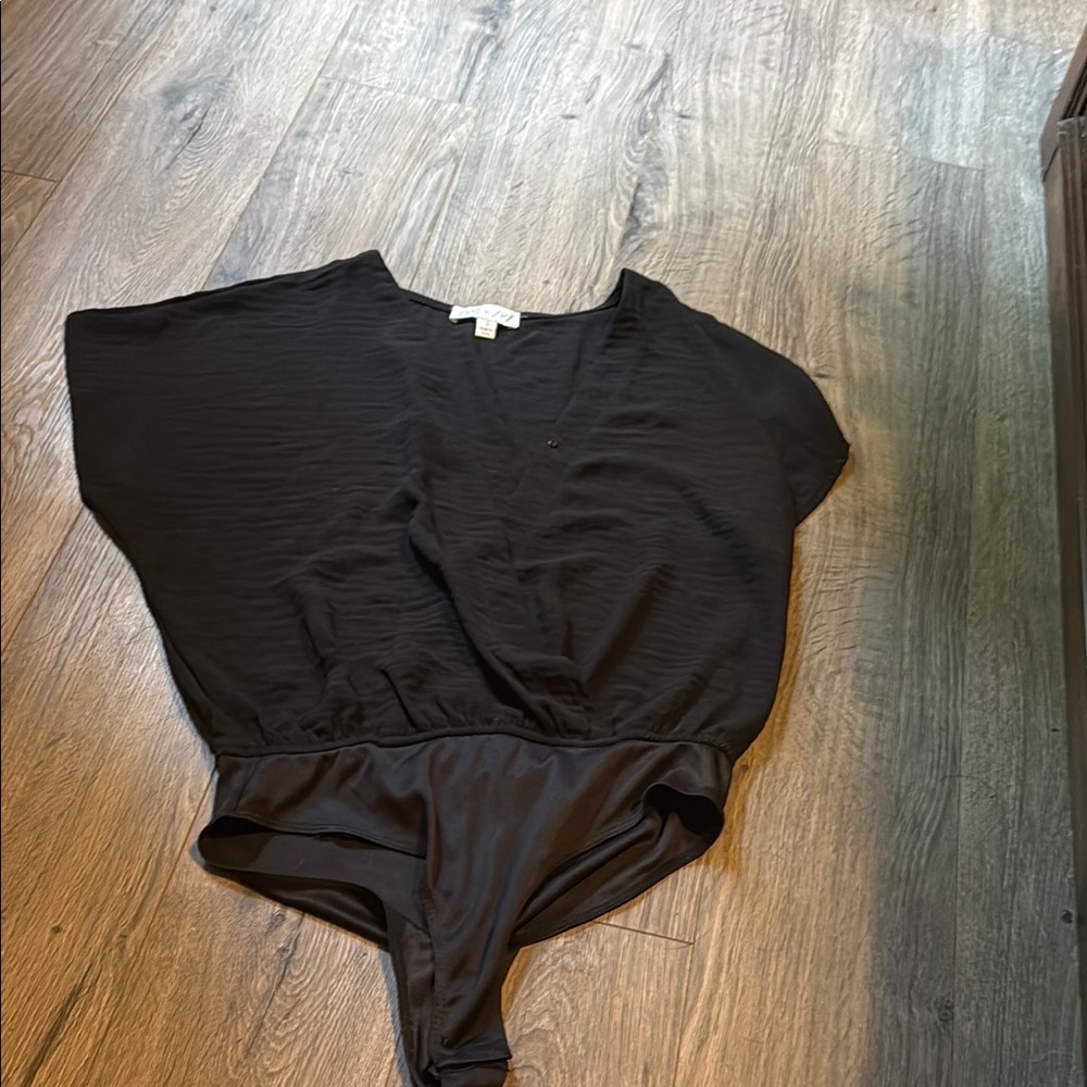 Black V-Neck Bodysuit
